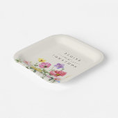 ワイルドフラワー素朴シックフローラボホカントリーウェディング ペーパープレート (傾斜あり)