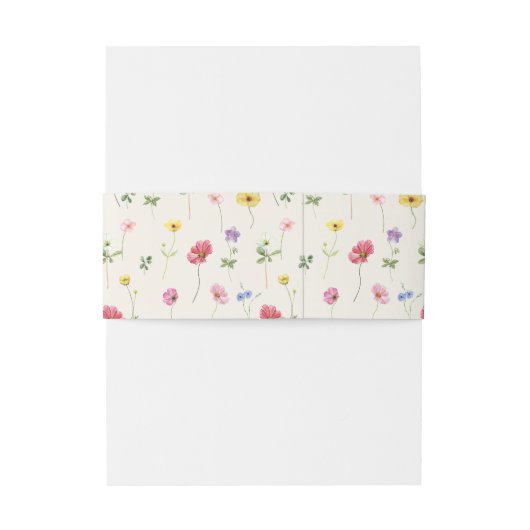 ワイルドフラワー素朴シックフローラボホカントリーウェディング 招待状ベリーバンド (裏面例)