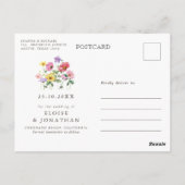 ワイルドフラワー素朴シックフローラボホ日付を保存 ポストカード (裏面)