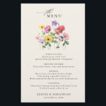 ワイルドフラワー素朴シックフローラボホ結婚さんのメニュー<br><div class="desc">お祝しエレガントモダンは、水の色の野生の花のデザインと書のスクリプトを備えた結婚フローラ予算のメニュー魅力的。庭園の結婚式、屋外の儀式、または素朴なボホお祝いに最適なデザインは、フローラ要素と時代を超えたエレガンスお洒落を融合させた。夏や春の結婚式に最適鮮やかな、植物画パーソナライズされた像やレイアウトは、イベントの詳細と一緒にカスタマイズ簡単を作る。あなたはロマンチックな屋外の結婚お祝いをホストするかインスパイア、ヴィンテージのイベントを、この招待は完璧なトーンを設定する。名前、日付、場所を簡単に編集して、本当に自分のものにする。印刷カードと印刷可能なテンプレート結婚の両方として利用可能。</div>