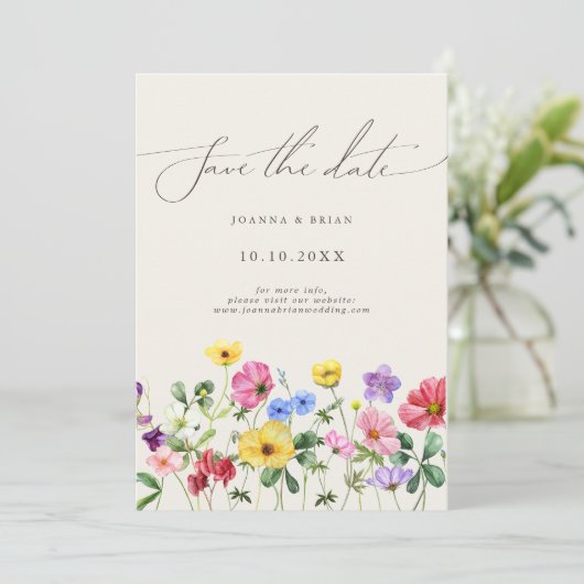 ワイルドフラワー素朴シックフローラ写真保存日時 セーブザデート (スタンド正面)