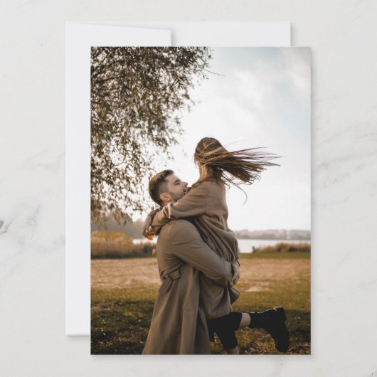 ワイルドフラワー素朴シックフローラ写真保存日時 セーブザデート (裏面)