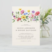 ワイルドフラワー素朴シックボホフローラ詳細結婚ズ 招待状 (スタンド正面)