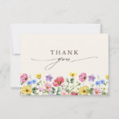 ワイルドフラワー素朴シックbohoカントリーウェディングフォト サンキューカード (正面)