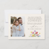 ワイルドフラワー素朴シックbohoカントリーウェディングフォト サンキューカード (裏面)