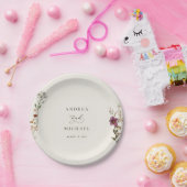 ワイルドフラワー素朴ズアイボリークリームロマン結婚ティック ペーパープレート (パーティー)