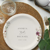 ワイルドフラワー素朴ズアイボリークリームロマン結婚ティック ペーパープレート