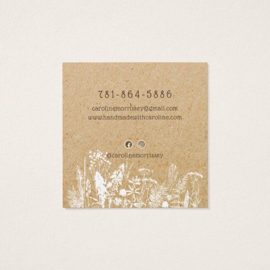 ワイルドフラワー素朴ズイヤリングディスプレイカード (裏面)