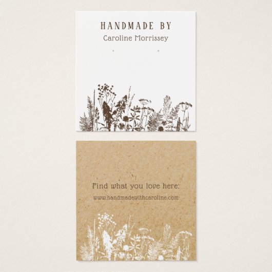 ワイルドフラワー素朴ズイヤリングディスプレイカード (正面&裏面)