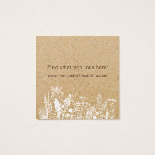 ワイルドフラワー素朴ズイヤリングディスプレイカード (裏面)