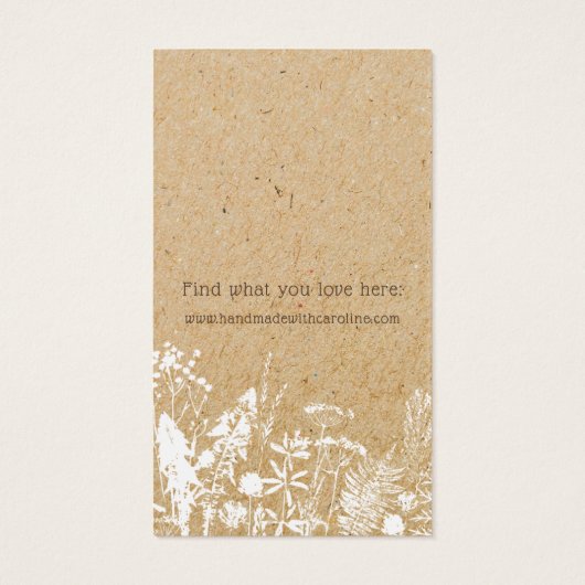 ワイルドフラワー素朴ズイヤリングディスプレイカード (裏面)