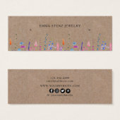 ワイルドフラワー素朴ズイヤリングフープスタッドミニカード (正面&裏面)