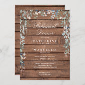 ワイルドフラワー素朴ズウッドリハーサルディナー 招待状 (正面/裏面)