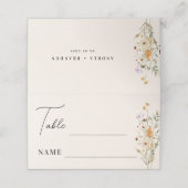 ワイルドフラワー素朴ズクリームボホ結婚ズ プレイスカード (外部開封)