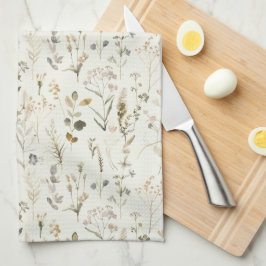 ワイルドフラワー素朴ズコテージコア キッチンタオル