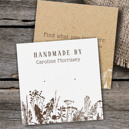 ワイルドフラワー素朴ズスタッドイヤリング表示カード