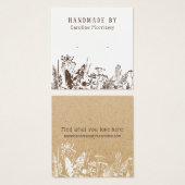 ワイルドフラワー素朴ズスタッドイヤリング表示カード (正面&裏面)