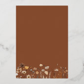 ワイルドフラワー素朴ズテラコッタ結婚ズ 箔招待状 (裏面)