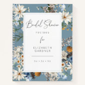 ワイルドフラワー素朴ズデイジーブライダルシャワーレシピ ノートブック (正面)