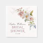 ワイルドフラワー素朴ズナプキンスブライダルシャワー スタンダードカクテルナプキン (正面)