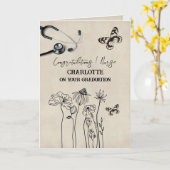 ワイルドフラワー素朴ズナース卒業 カード (黄色い花)