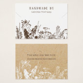 ワイルドフラワー素朴ズネックレス表示カード (正面&裏面)