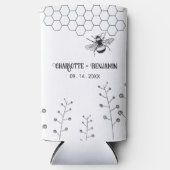 ワイルドフラワー素朴ズビーハイブカントリーウェディング スリム缶クーラー (正面)