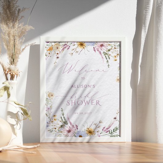 ワイルドフラワー素朴ズブライダルシャワーへようこそ ポスター