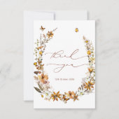 ワイルドフラワー素朴ズブライダルシャワーサンキューカード サンキューカード (正面)