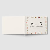 ワイルドフラワー素朴ズモノグラムエレガント秋の結婚式 ゲストブック (全面)