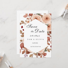 ワイルドフラワー素朴ズ写真で日付を保存 招待状