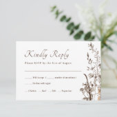 ワイルドフラワー素朴ズ秋フローラウェディングRSVP 出欠カード (スタンド正面)