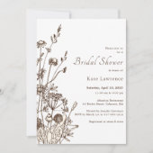 ワイルドフラワー素朴ズ秋ブライダルシャワー 招待状 (正面)