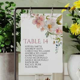 ワイルドフラワー素朴ズ結婚の座席表カード 招待状
