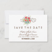 ワイルドフラワー素朴ズ結婚式の日付を保存 セーブザデート (正面)