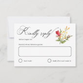 ワイルドフラワー素朴ズ開花庭園の結婚式RSVPカード 出欠カード (正面)
