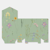 ワイルドフラワー素朴セージ緑の赤ちゃんシャワー フェイバーボックス (見開き)