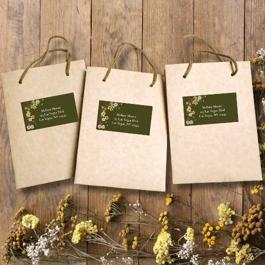 ワイルドフラワー素朴セージ緑の赤ちゃんシャワー ラベル