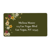 ワイルドフラワー素朴セージ緑の赤ちゃんシャワー ラベル (正面)