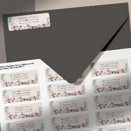 ワイルドフラワー素朴チャーム結婚フローラの住所 ラベル