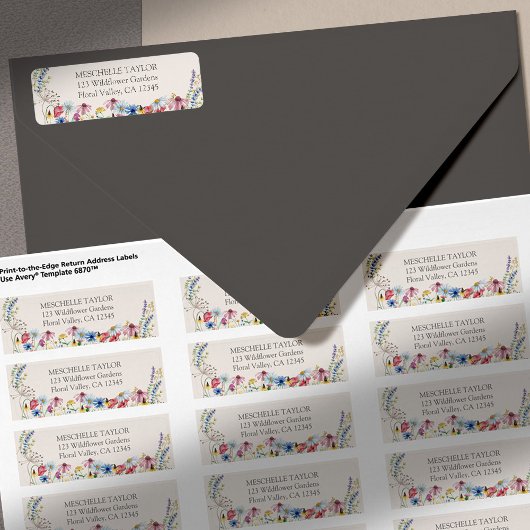 ワイルドフラワー素朴チャーム結婚フローラの住所 ラベル