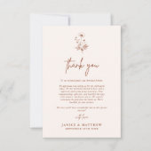 ワイルドフラワー素朴テラコッタボホ結婚ズ サンキューカード (正面)