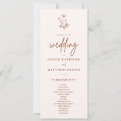 ワイルドフラワー素朴テラコッタボホ結婚式 プログラム (正面)