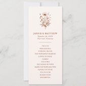 ワイルドフラワー素朴テラコッタボホ結婚式 プログラム (正面)