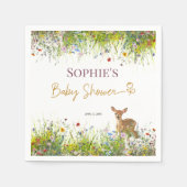 ワイルドフラワー素朴ディアパステルベビーシャワーナプキンズ スタンダードカクテルナプキン (正面)