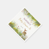 ワイルドフラワー素朴ディアパステルベビーシャワーナプキンズ スタンダードカクテルナプキン (角)