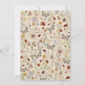 ワイルドフラワー素朴バタフライガーデンバプテスマ 招待状 (裏面)