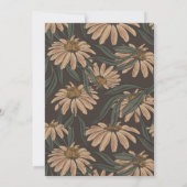 ワイルドフラワー素朴バック付き写真卒業カード 招待状 (裏面)