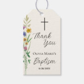 ワイルドフラワー素朴バプテスマ ギフトタグ (正面)