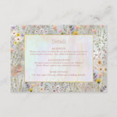 ワイルドフラワー素朴パステル庭園の結婚式 エンクロージャーカード (正面)
